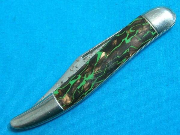 VINTAGE FANCY HANDLE HAMMER BRAND USA GREEN FOLDING POCKET TOOTHPICK TICKLER FISH KNIFE KNIVES OLD VINTAGE FANCY HANDLE HAMMER BRAND USA GREEN FOLDING POCKET TOOTHPICK TICKLER FISH KNIFE KNIVES OLD