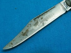 VINTAGE FANCY HANDLE HAMMER BRAND USA GREEN FOLDING POCKET TOOTHPICK TICKLER FISH KNIFE KNIVES OLD