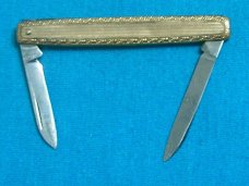 VINTAGE STAINLESS EQUAL END POCKET WATCH FOB PEN JACK FOLDING POCKET KNIFE KNIVES OLD