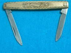VINTAGE STAINLESS EQUAL END POCKET WATCH FOB PEN JACK FOLDING POCKET KNIFE KNIVES OLD
