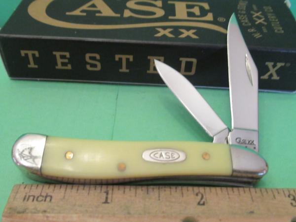 Case XX 2008 Yellow Delrin Handle Peanut Pattern # 3220 SS