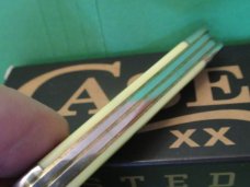 Case XX 2008 Yellow Delrin Handle Peanut Pattern # 3220 SS