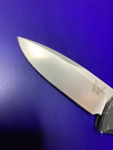 Benchmade 5500 AUTO Mini Presidio 2.97" Satin Plain Blade, Black Aluminum Handles