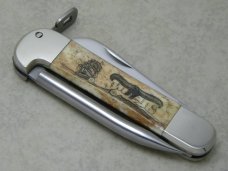 American Blade Chatt. TN Made in Japan Scrimshawed Bone Marlin Spike Sailors Knife