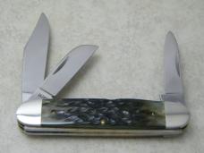 Case Tested XX USA SS 2 Dot (1987) NKCA Club Knife G6345 1/2 SS Green Bone Stockman