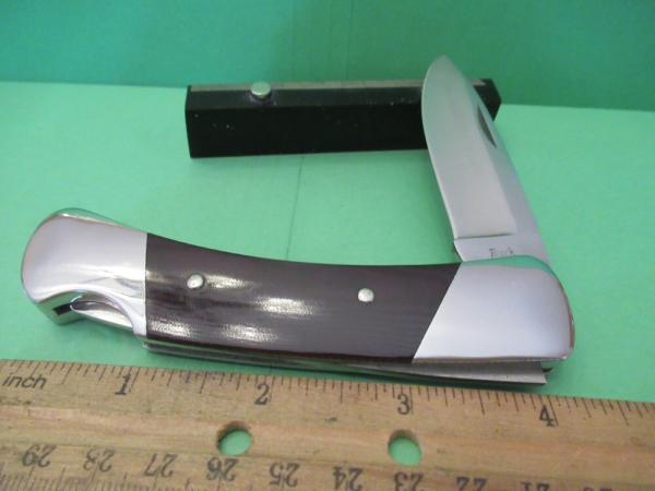 Buck Duke, English Script Stamp, Micarta Handles ,Pre Date Code Model #500 Buck Duke, English Script Stamp, Micarta Handles ,Pre Date Code Model #500