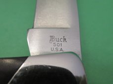 Buck Esquire Micarta Handle Pre Date Code English Script Stamp Model # 501 