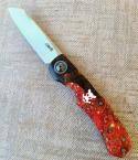 Johan Ellis Warthog Slipjoint.. Karellian & Maple...G10 and titanium..Rwl34...Bone Shield..coa/box