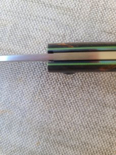 Johan Ellis Warthog Slipjoint.. Karellian & Maple...G10 and titanium..Rwl34...Bone Shield..coa/box