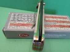 Case XX 2018 Raised Letter Red Shield Natural Bone PVD Blade Trapperlock Pattern # 6154LC SS