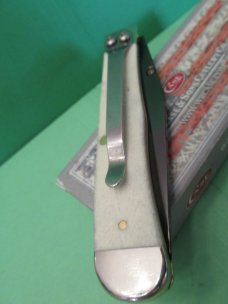 Case XX 2018 Raised Letter Red Shield Natural Bone PVD Blade Trapperlock Pattern # 6154LC SS