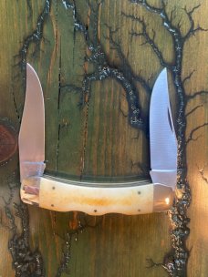 Parker double Texas lockhorn bone lockback 