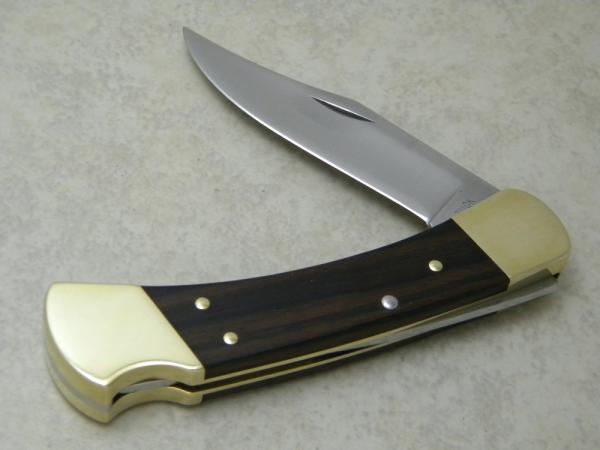 Buck 110 USA Hunter Wood Folding Lockback Knife - 2 Dot Marking c.1974-1980 Buck 110 USA Hunter Wood Folding Lockback Knife - 2 Dot Marking c.1974-1980