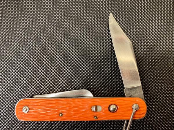 Scharde Walden USA MC1 Variation Spring Assisted Orange  Paratrooper Hook Blade