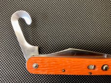 Scharde Walden USA MC1 Variation Spring Assisted Orange  Paratrooper Hook Blade