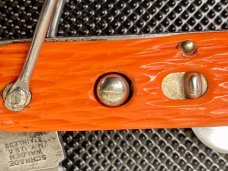 Scharde Walden USA MC1 Variation Spring Assisted Orange  Paratrooper Hook Blade
