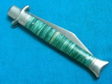 VINTAGE FANCY HANDLE IMPERIAL USA CANDY STRIPE FOLDING POCKET FISHTAIL BOWTIE KNIFE KNIVES OLD