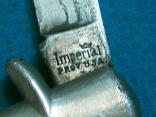 VINTAGE FANCY HANDLE IMPERIAL USA CANDY STRIPE FOLDING POCKET FISHTAIL BOWTIE KNIFE KNIVES OLD