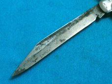 VINTAGE IMPERIAL USA FOLDING POCKET FISHTAIL BOWTIE KNIFE KNIVES OLD YELLOW HANDLE