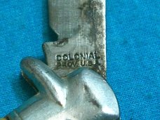 VINTAGE IMPERIAL USA FOLDING POCKET FISHTAIL BOWTIE KNIFE KNIVES OLD YELLOW HANDLE
