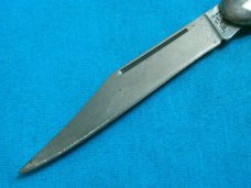 VINTAGE FANCY HANDLE HAMMER BRAND USA BROWN FOLDING POCKET TOOTHPICK TICKLER FISH KNIFE KNIVES OLD