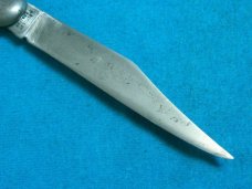VINTAGE FANCY HANDLE HAMMER BRAND USA BROWN FOLDING POCKET TOOTHPICK TICKLER FISH KNIFE KNIVES OLD
