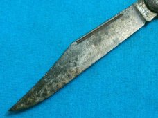 VINTAGE FANCY CANDY STRIPE HAMMER BRAND USA FOLDING POCKET TOOTHPICK TICKLER FISH KNIFE KNIVES OLD