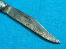 VINTAGE FANCY CANDY STRIPE HAMMER BRAND USA FOLDING POCKET TOOTHPICK TICKLER FISH KNIFE KNIVES OLD