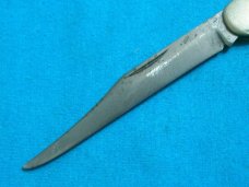 VINTAGE FANCY HANDLE GERMANY FOLDING POCKET TOOTHPICK TICKLER FISH KNIFE KNIVES OLD GREEN