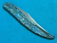 ANTIQUE VINTAGE FANCY HANDLE FOLDING POCKET TOOTHPICK TICKLER FISH KNIFE KNIVES OLD GREEN