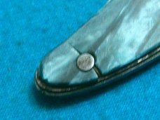 ANTIQUE VINTAGE FANCY HANDLE FOLDING POCKET TOOTHPICK TICKLER FISH KNIFE KNIVES OLD GREEN