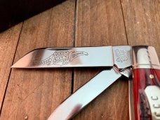 Queen City Cutlery Classics Congress Wine Red Carved Stag Bone