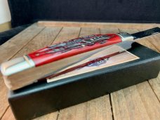 Queen City Cutlery Classics Congress Wine Red Carved Stag Bone