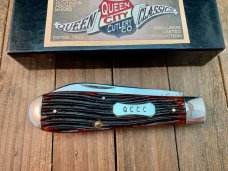 Queen City Cutlery Classics Tear Drop Jack Antique Green Winterbottom Bone