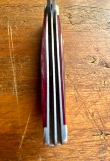 BEAR & SON MAROON STAG BONE MINI-TRAPPER FOLDING KNIFE