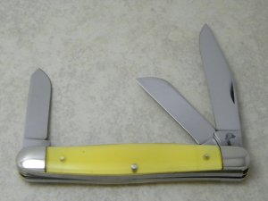 Queen Steel #9A USA Yellow Stockman Knife c.1950's