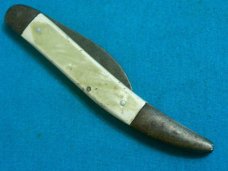 ANTIQUE VINTAGE COLONIAL ARCH HANDLE FOLDING POCKET TOOTHPICK TICKLER FISH KNIFE KNIVES OLD COMPASS