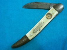 ANTIQUE VINTAGE COLONIAL ARCH HANDLE FOLDING POCKET TOOTHPICK TICKLER FISH KNIFE KNIVES OLD COMPASS