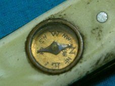 ANTIQUE VINTAGE COLONIAL ARCH HANDLE FOLDING POCKET TOOTHPICK TICKLER FISH KNIFE KNIVES OLD COMPASS