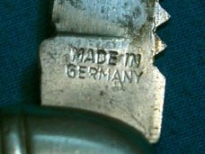 ANTIQUE VINTAGE GERMANY FANCY HANDLE FOLDING POCKET TOOTHPICK TICKLER FISH KNIFE KNIVES OLD GREEN