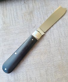 Mike Moran Straight One Arm Razor Jack..Black Canvas MIcarta..CPM-154...3.75"..coa,.pouch.... #170