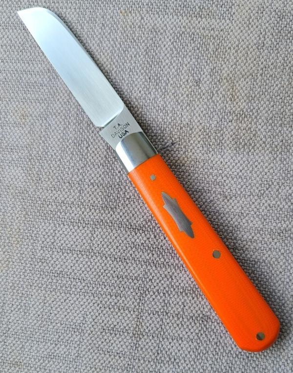 T A Davison Straight Lambsfoot Jack.3.625".Orange G10..Cpm154..jeweled liners..#2373..New from maker