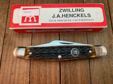 Henckels by Boker 4 Blade Stockman Hellbraun Pin Feather Jigged Bone