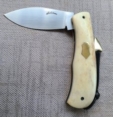 Vincenzo Balistreri Polished Sambar Stag Nessie Slipjoin...3.75"...Lanyard.. Bead..AEB-L..coa..slip.