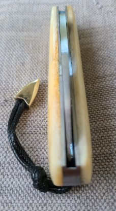 Vincenzo Balistreri Polished Sambar Stag Nessie Slipjoin...3.75"...Lanyard.. Bead..AEB-L..coa..slip.