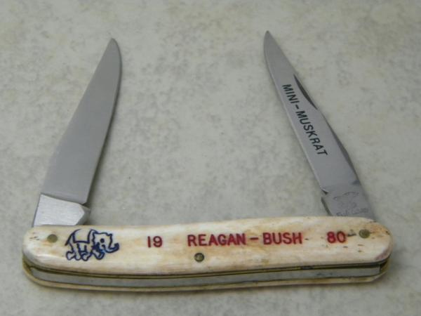 Frost Cutlery Japan Bone Mini Muskrat Knife - Reagan-Bush 1980
