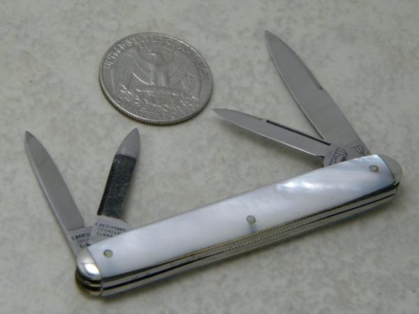 E Bruckmann Solingen Germany Pearl Small 4 Blade Pen Knife - C. 1891-1956