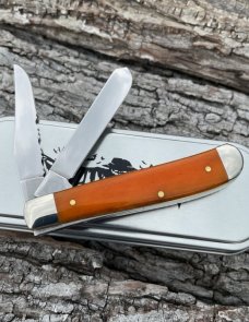 CASE XX ** 2022 ADE HALLOWEEN ORANGE/BLACK SMOOTH BONE PUMPKIN CARVER MINI TRAPPER