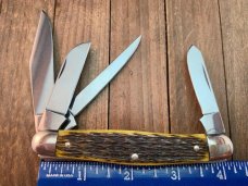 Henckels by Boker 4 Blade Stockman Mountain Moss Green Bone