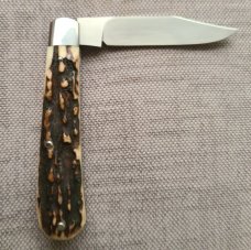 Todd Davison Sambar Stag Trapper...Cpm154..3 13/16" closed..jeweled liners..#2374...New from maker 